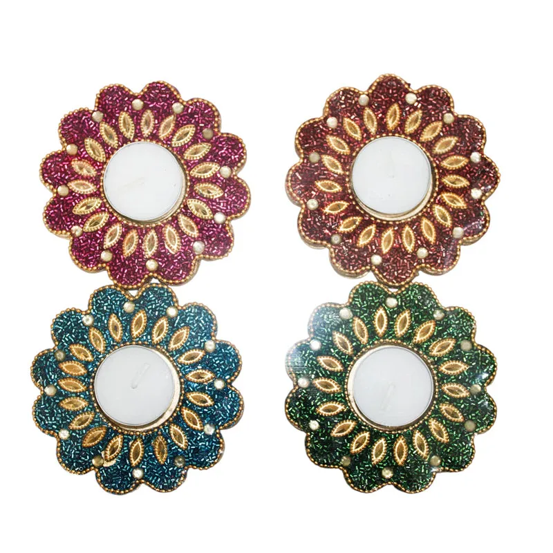 Roshna I Jewelled Tea Light Holder - Set Of Four media 6