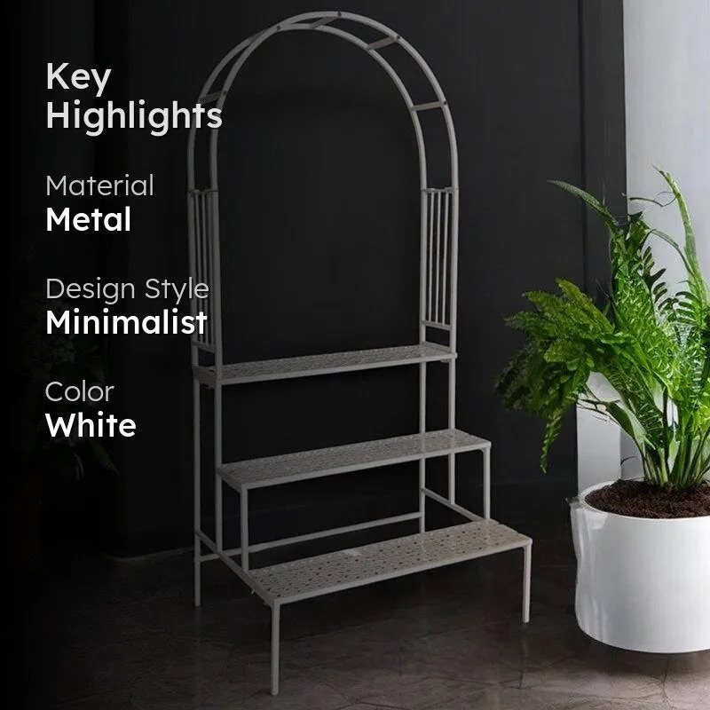 Aether Arch Metal Planter Stand - White media 2