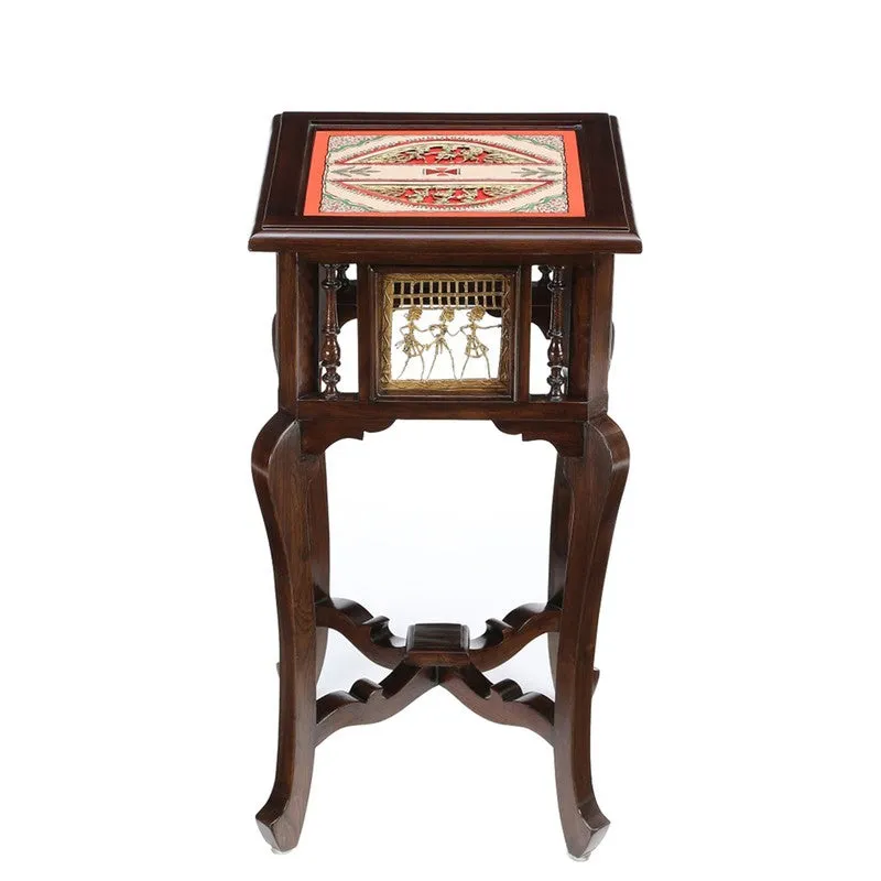 Nirvan Teak Wood Side Table media 3