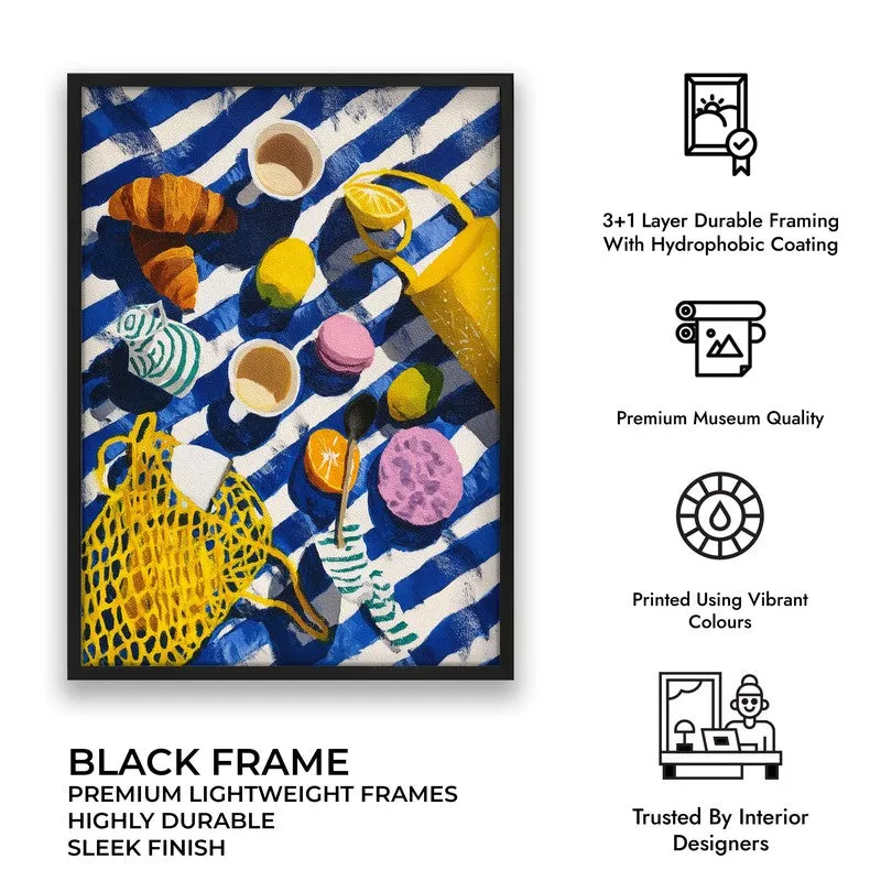 Morning Marina Canvas Wall Painting - Black Frame media 9