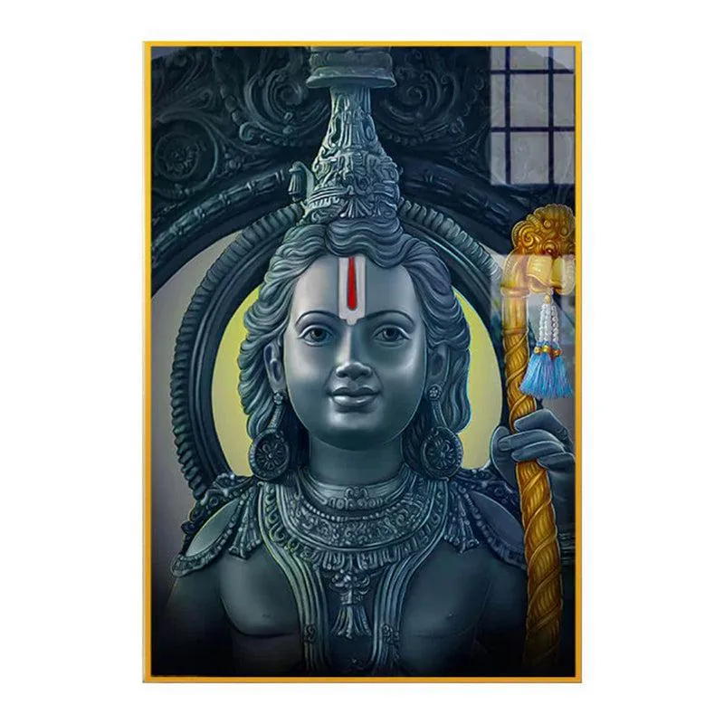 Divyash Lord Ram Spiritual Canvas Wall Art With Frame - Gold media 3
