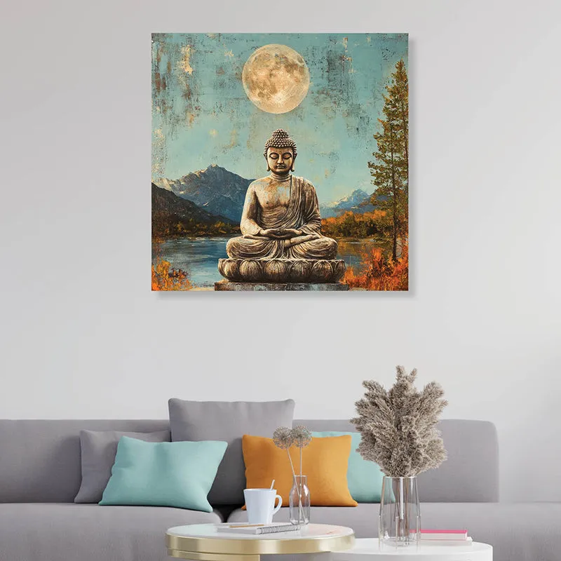 Gautama Under Moon Canvas Wall Art media 1