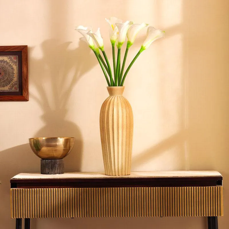 Artificial Realistic Calla Lily Flower Stick (White) - Set Of Five media 6