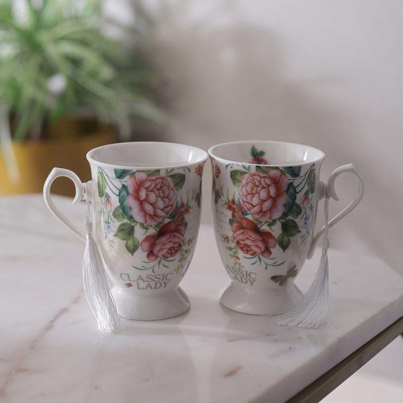 Rosy Ceramic Coffee Mug (350 mL Each) - Set of Two media 3