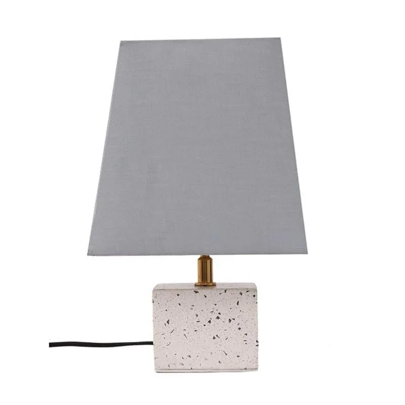 Terrazzo Hand Crafted Fabric Table Lamp - Grey,White media 4