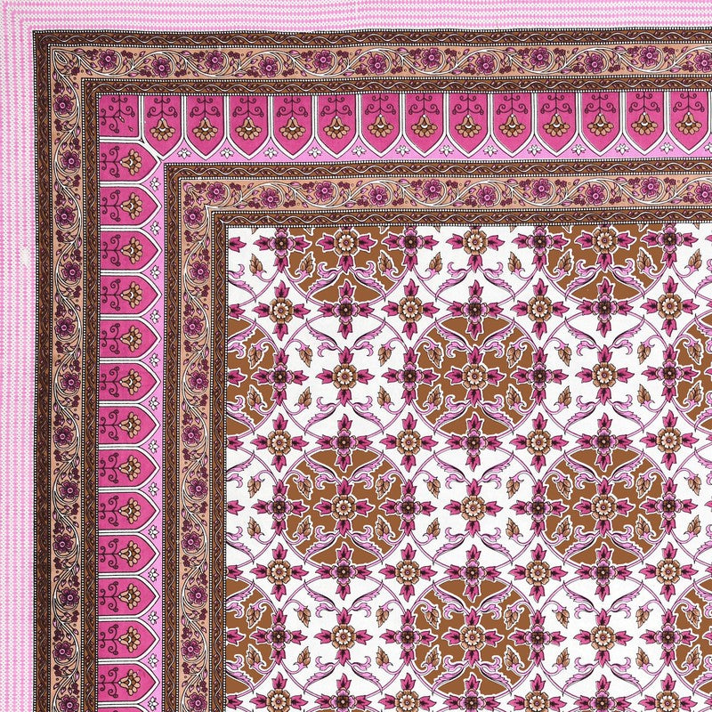 DesignNest Cotton Bedsheet (Pink) - 144 TC media 5