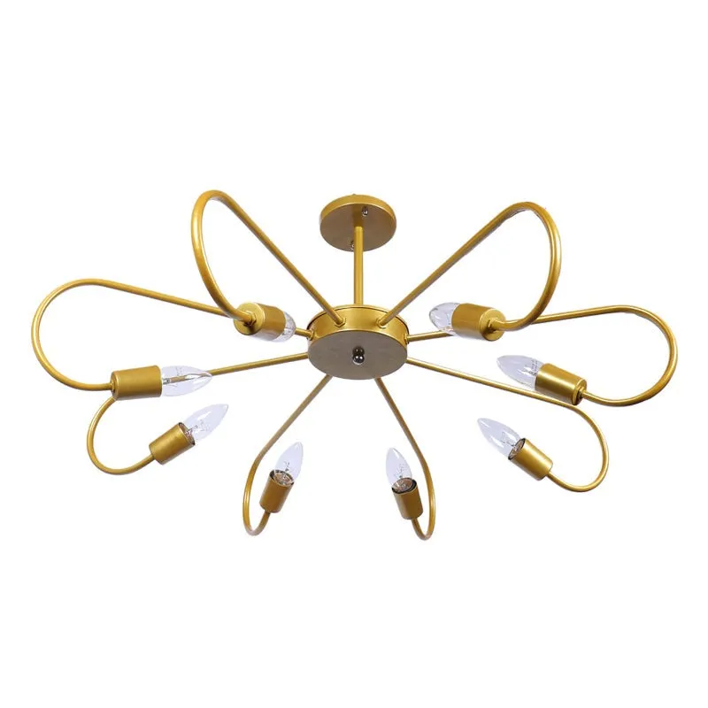 Mistara Statement Iron Chandelier - Gold & White media 8