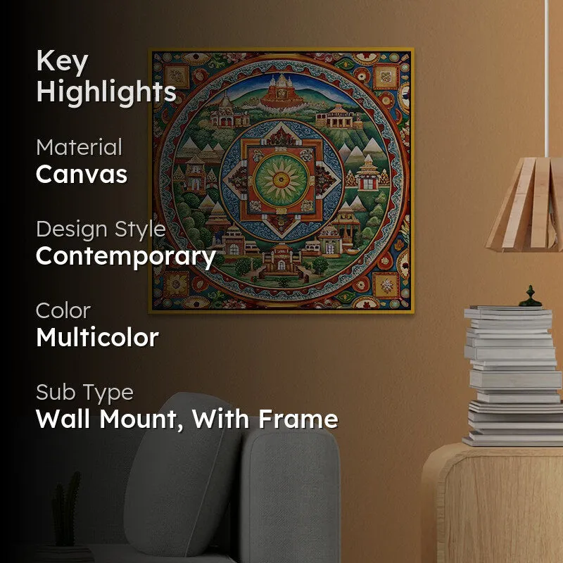 Mandala Mahals Canvas Wall Painting With Frame media 2