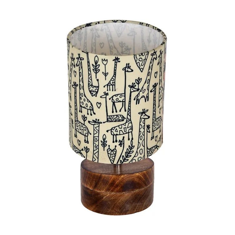 CelestiGlow Chic Wooden Table Lamp - Beige,Brown media 4