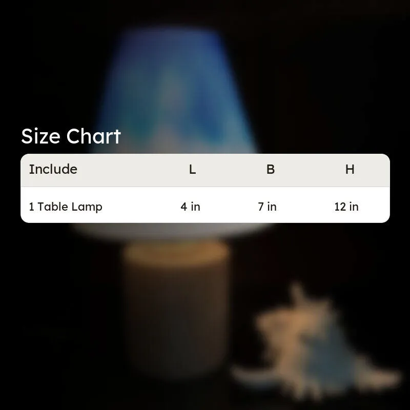 Grady Glow Cone Handpainted Fabric Table Lamp - Blue,White media 7