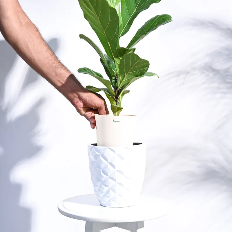 UGAOO Planter Heraldry Vase Taper Round - White media 5