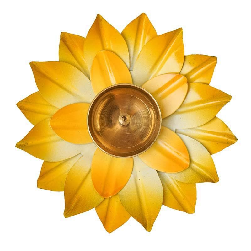 Sacred Bloom Diya- Yellow media 3