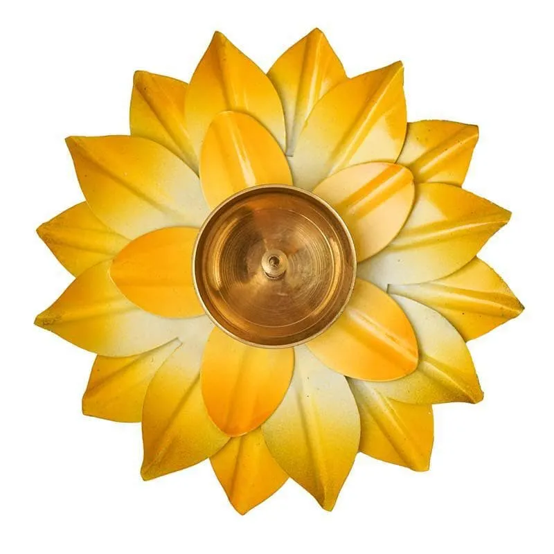 Sacred Bloom Diya- Yellow media 3