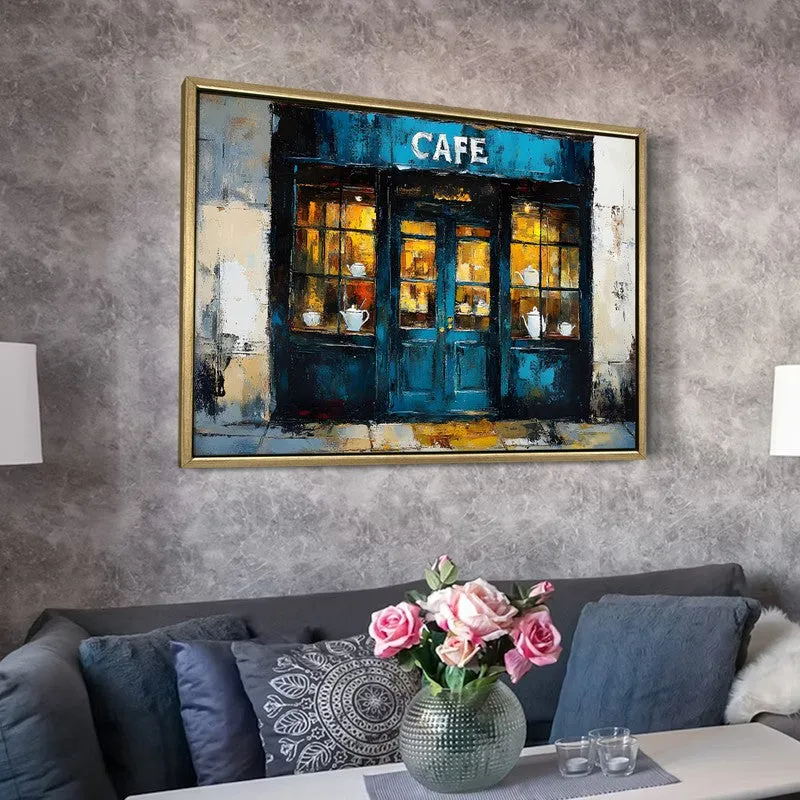 Window Cafe Canvas Wall Painting With Frame media 6