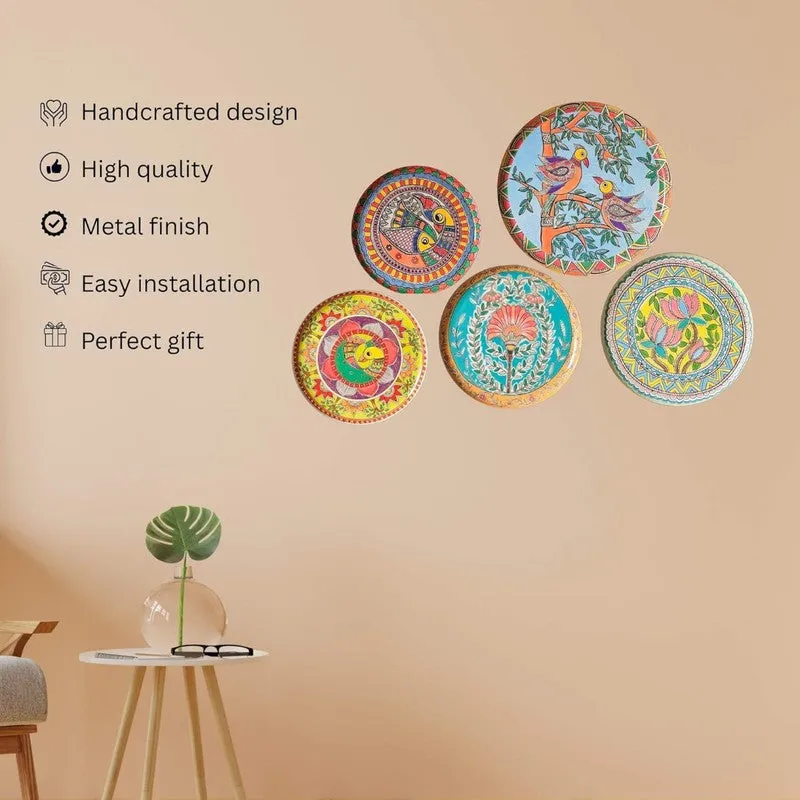 Madhubhani Garden Wall Plate - Set Of Five media 3