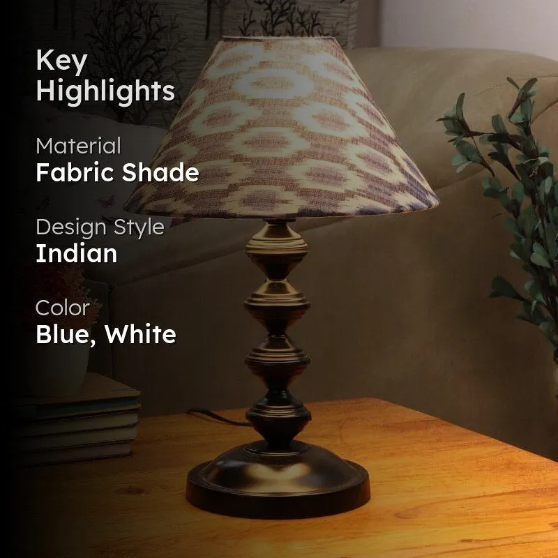 Lois Vendora Fabric Table Lamp - Blue,White media 2