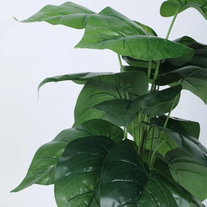 Faux Anthurium Silk Plant With Black Plastic Pot - 2.13 ft media 5