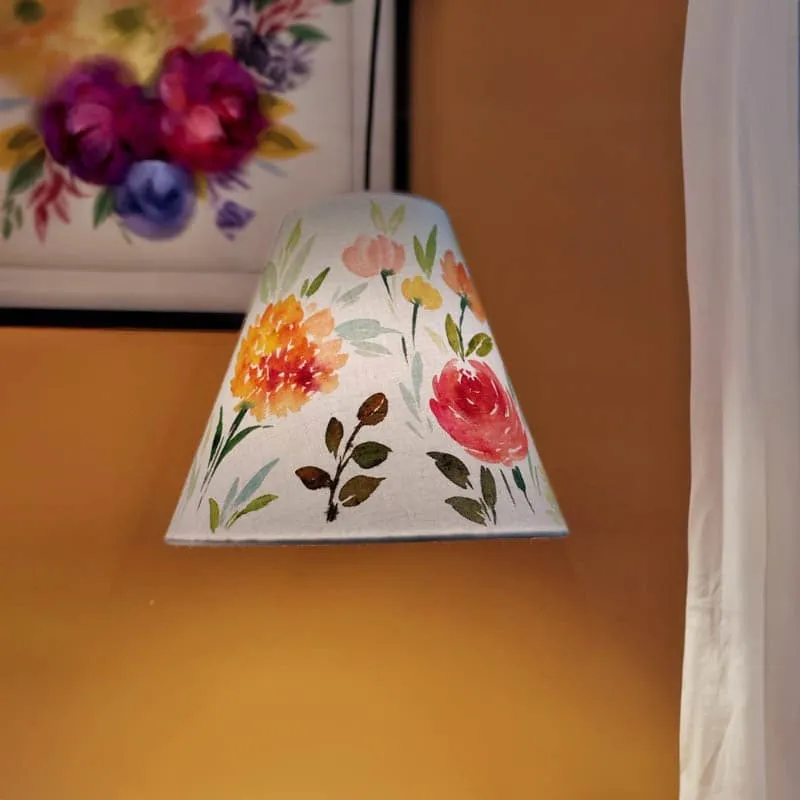 Blossom Dance Handpainted Fabric Ceiling Lamp media 1