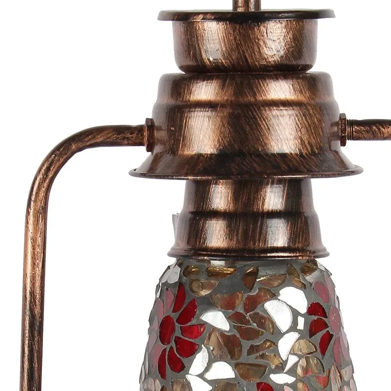 Phoolkari Mosaic Lantern Iron Table Lamp - Multicolor media 3