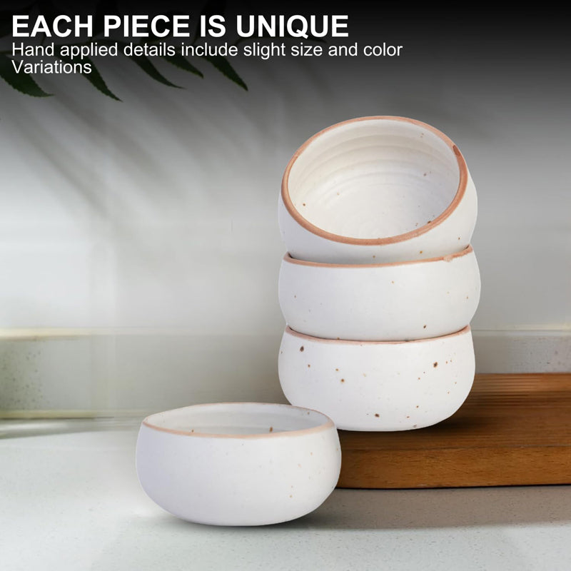 Cera Specks Snack Bowl (White/150 mL Each) - Set Of Four image 4