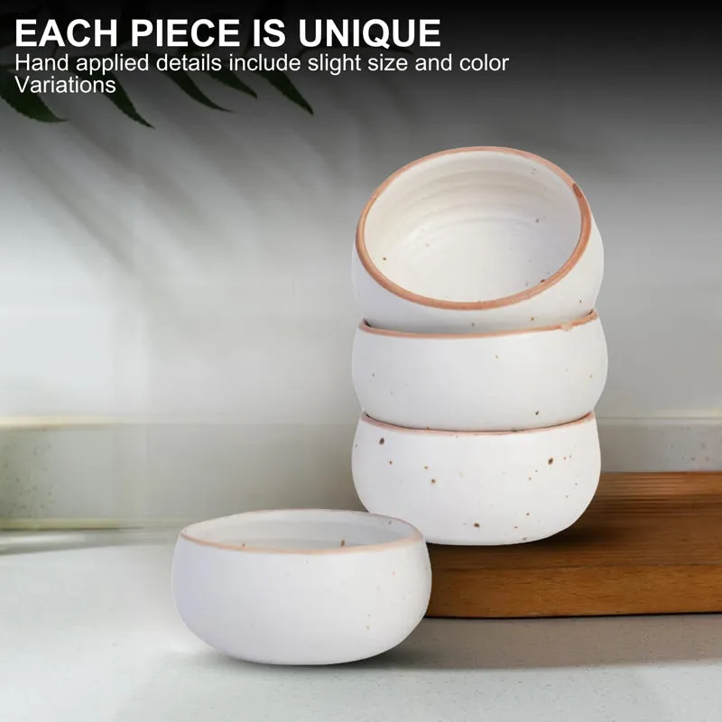 Cera Specks Snack Bowl (White/150 mL Each) - Set Of Four media 4