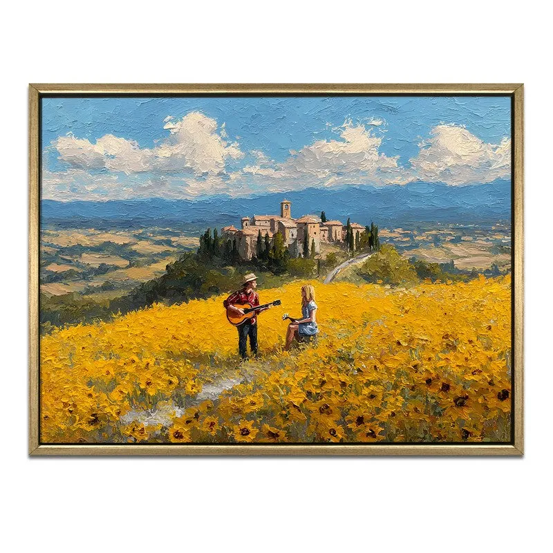 Sunflower Melody Canvas Wall Painting With Frame media 3