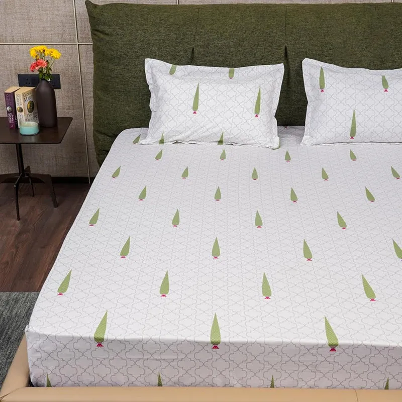 Urban Space Palm Fir Cotton Bedsheet - 200 TC media 6