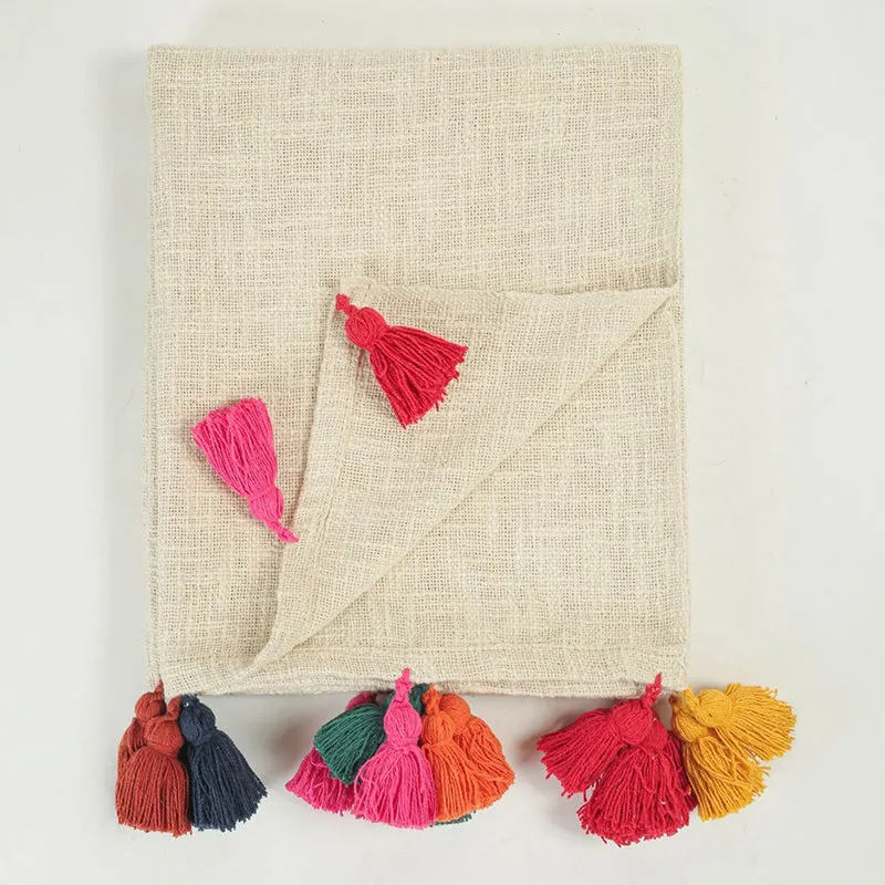 Tassura Tasselled Cotton Throw - Multicolor media 6