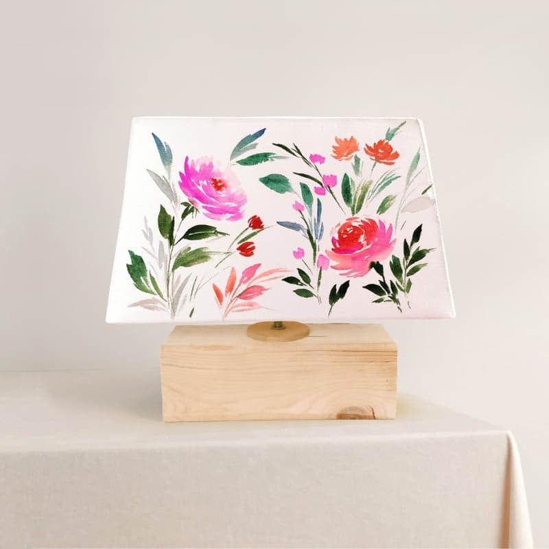 Flora Nest Recto Handpainted Fabric Table Lamp - Multicolor image 4