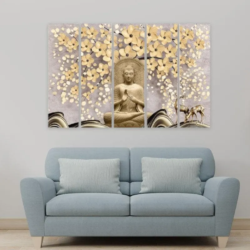 Peace Temple Wall Art - Five Piece Set media 1