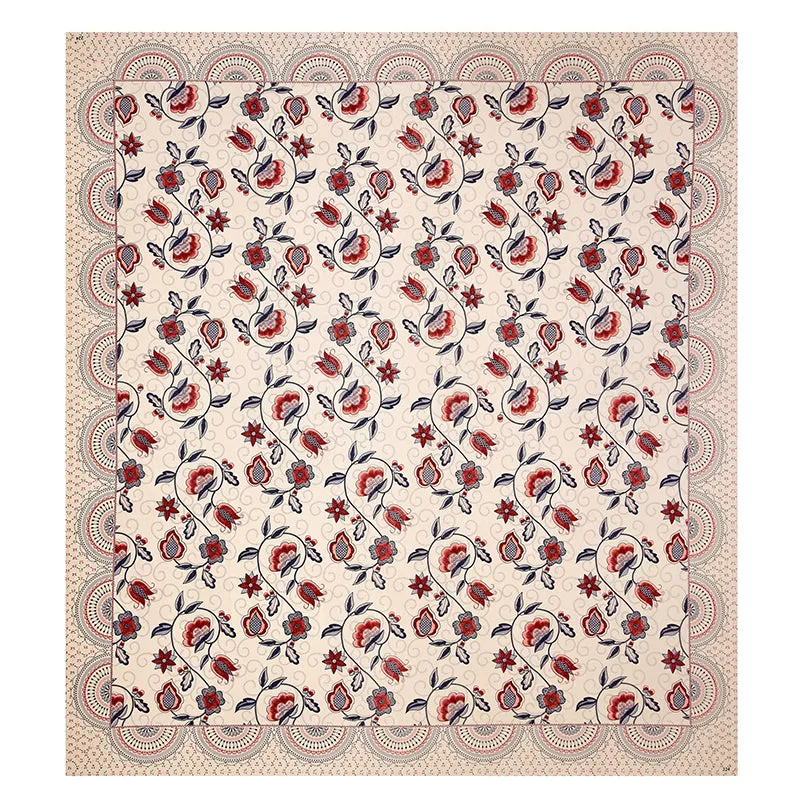 Aishaani Ethnic Cotton Bedsheet (Beige,Orange) - 180 TC media 5