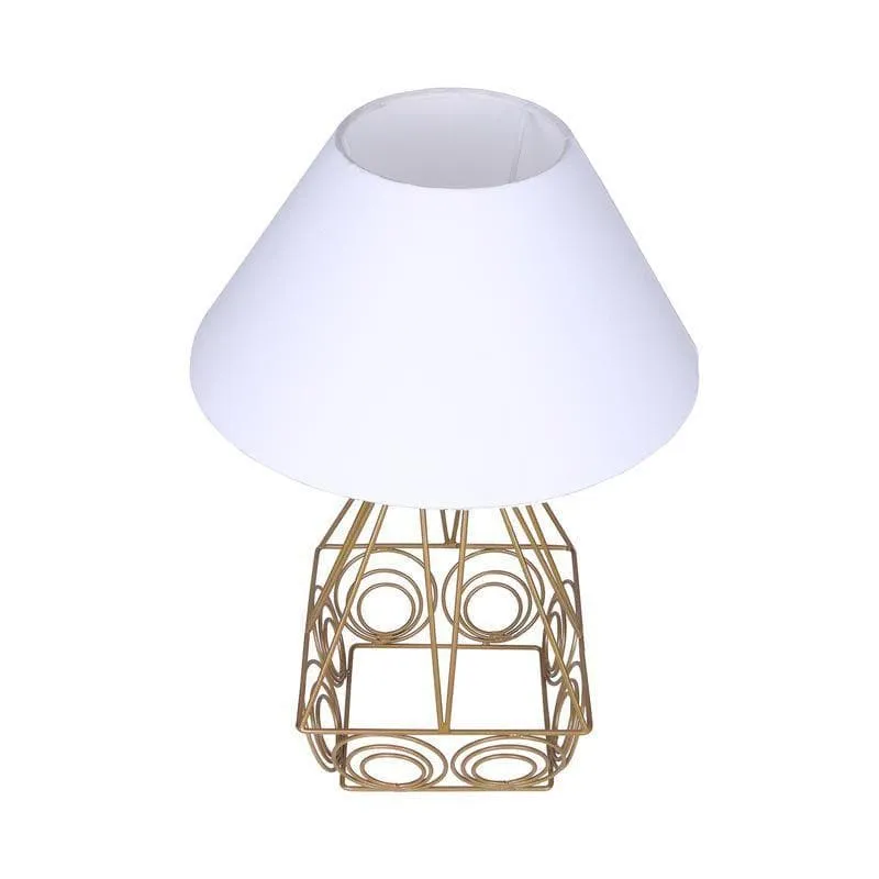 Lumina Glow Fabric Table Lamp - White,Gold media 3