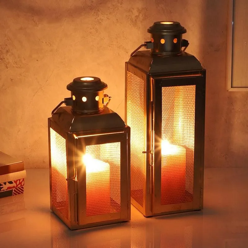 Edna Lantern Iron Tealight Candle Holder - Set Of Two media 1
