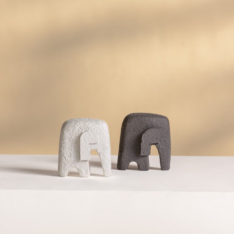 Fig Living Yin & Yang Elephants Showpiece - Set of Two media 3