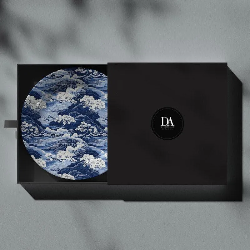 Chinese Blue Wave Wall Plate media 3