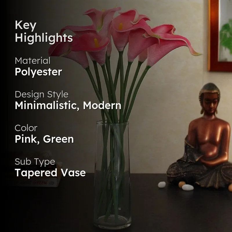Modern Minimalistic Vase With 10 Pieces Calla Lily Bunch media 2