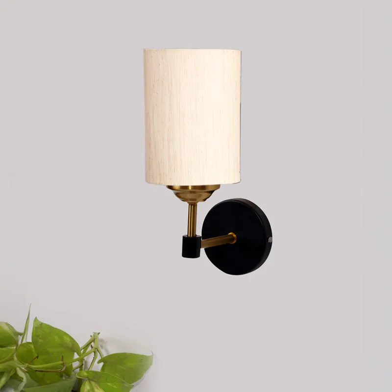 Sienna Sleek Steel & Cotton Wall Lamp - Ivory media 3