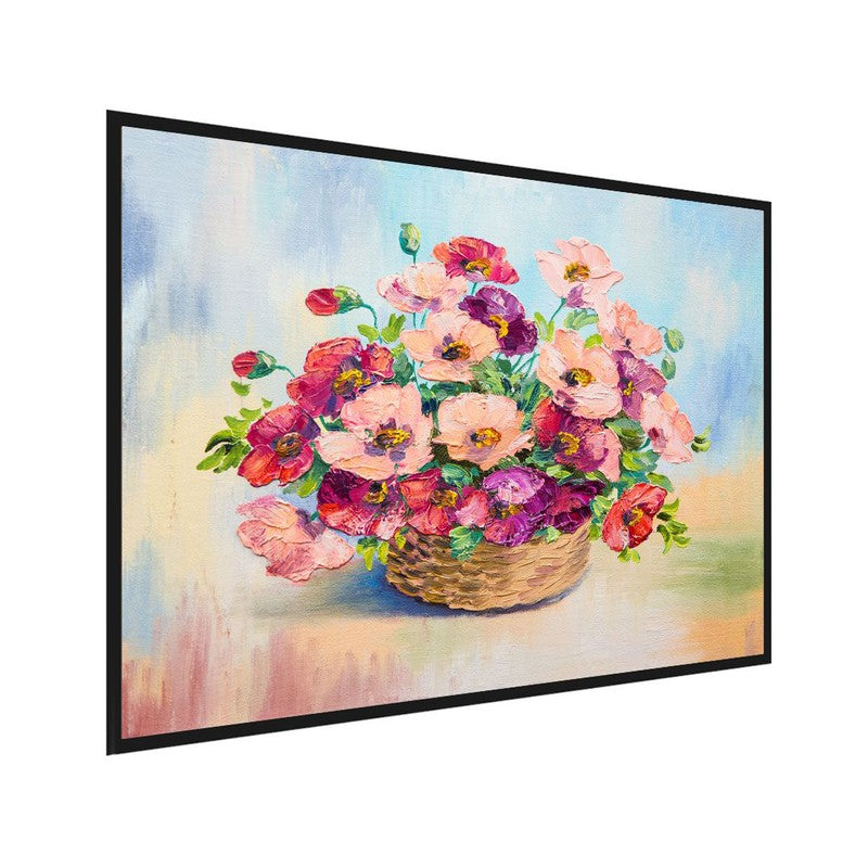 Sunset & Mountains Range Canvas Painting - Black Frame media 6