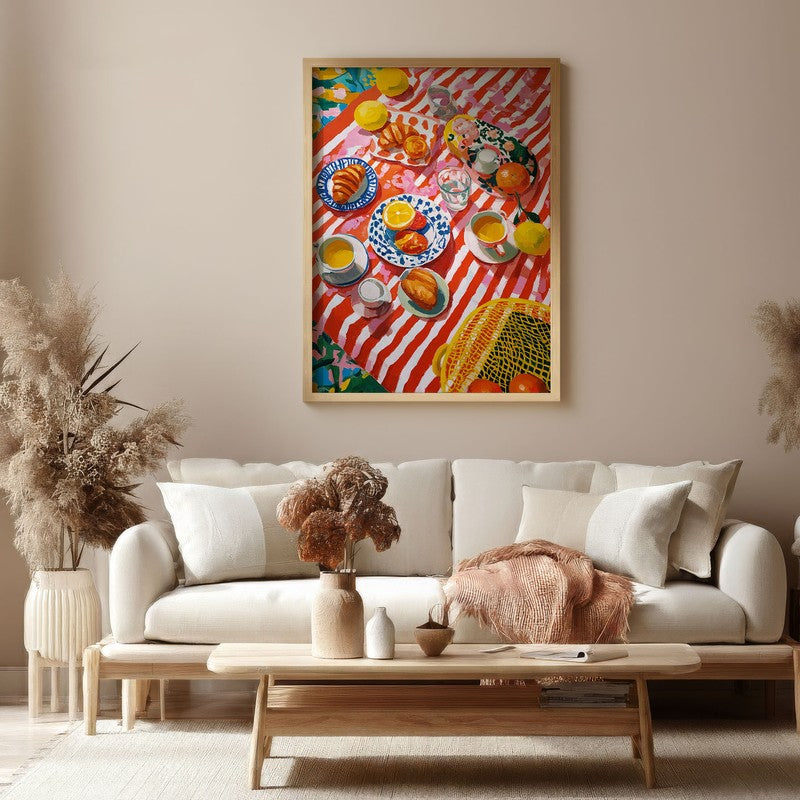 Picnella Canvas Wall Painting With Brown Frame media 4