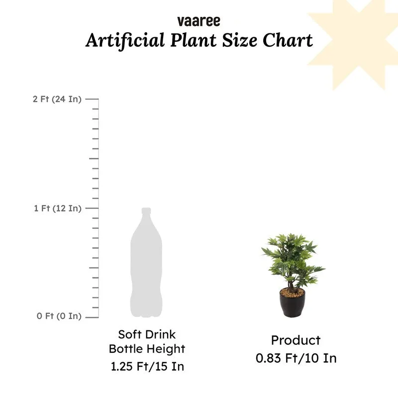 Artificial Green Maple Bonsai Plant With Ceramic Pot - 0.8 Feet media 7