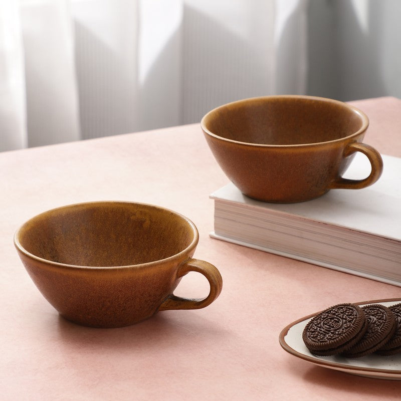 Brewtone Stoneware Tea Cup (300 mL Each) - Set Of Two