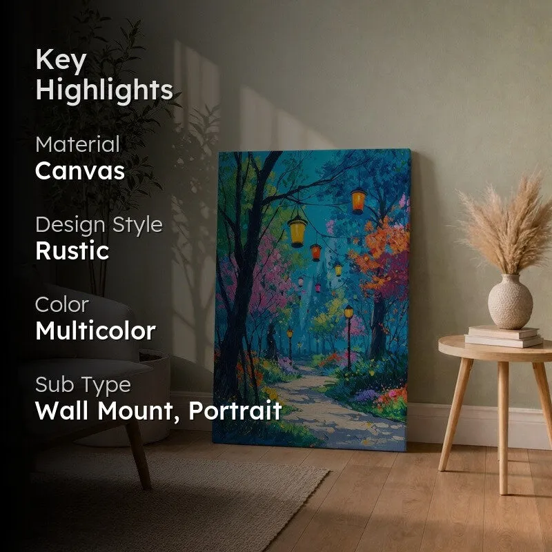 Twilight Lantern Woods Canvas Wall Art media 2