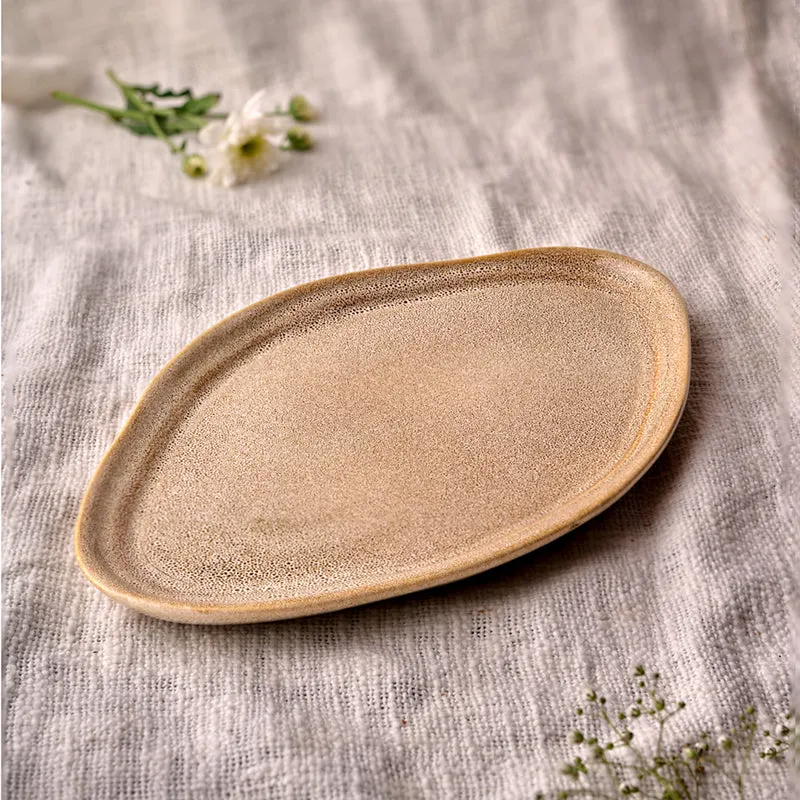 Cra By YFL Home Rustic Facet & Flow Ceramic Platter media 1