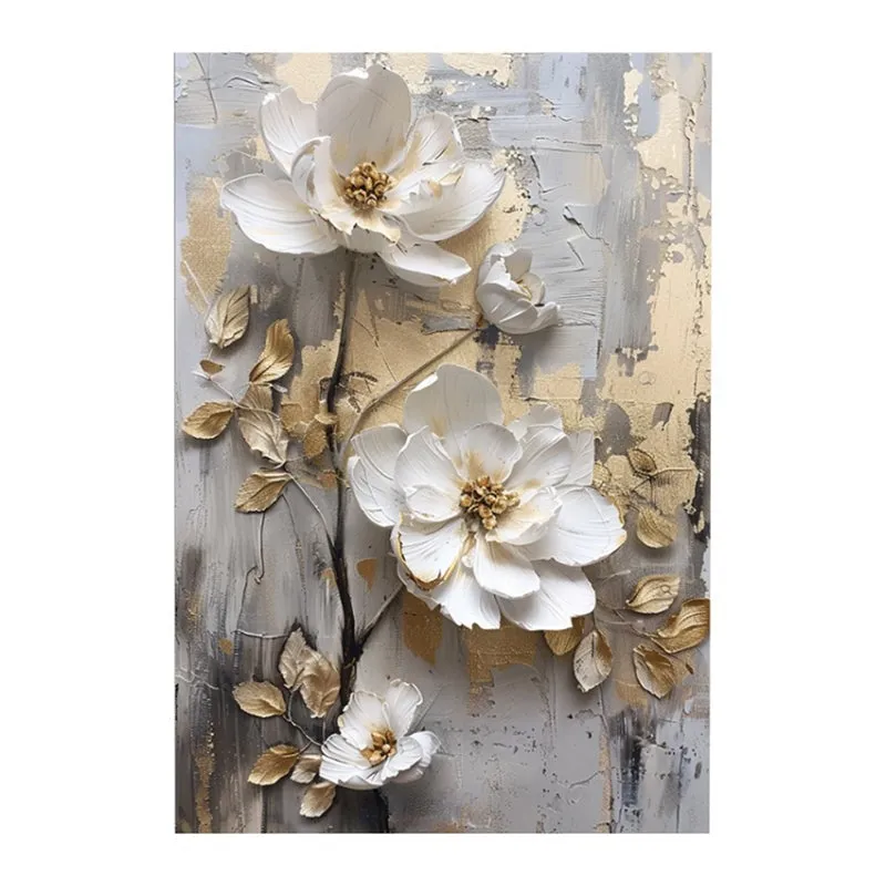Bloomette & Gild Canvas Wall Painting - Set Of Two media 4