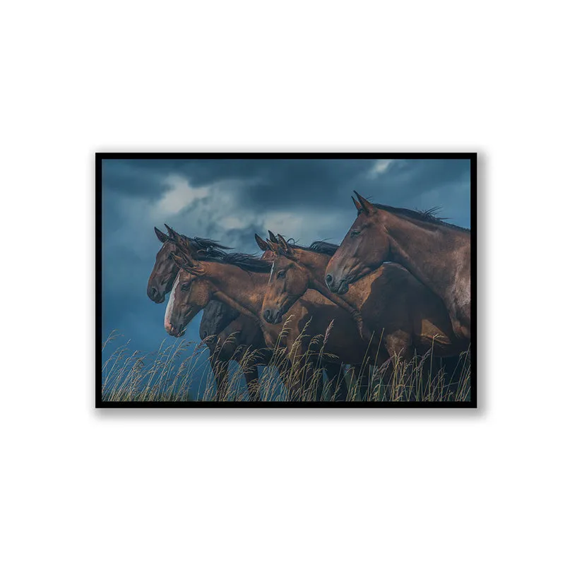 Grazing Horses Wall Art with Black Frame media 3