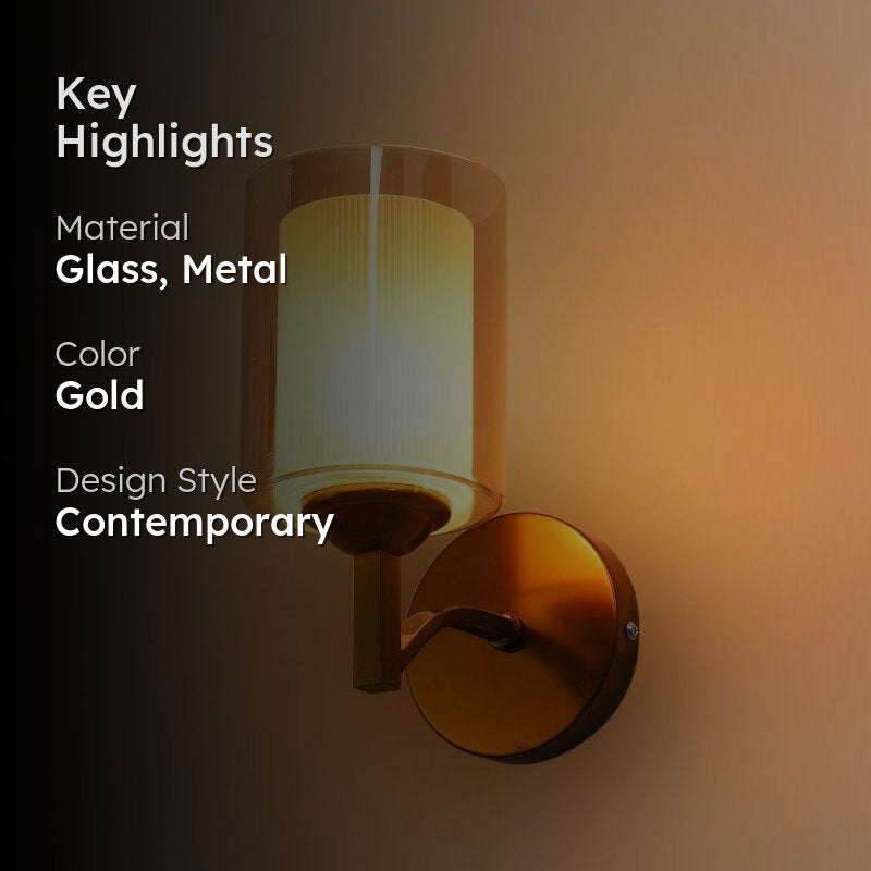 Sallow Glass & Metal Wall Lamp media 2