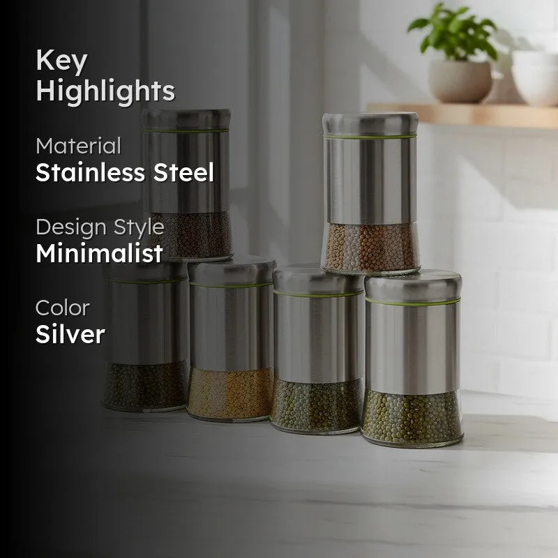 Clear Nest Stainless Steel Jar (550 mL Each) - Set Of Six media 2