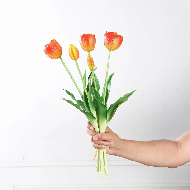 Tulip Artificial Flower Bunch - Orange media 5