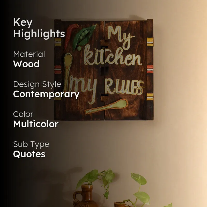 My Kitchen My Rules Wooden Wall Accent media 2
