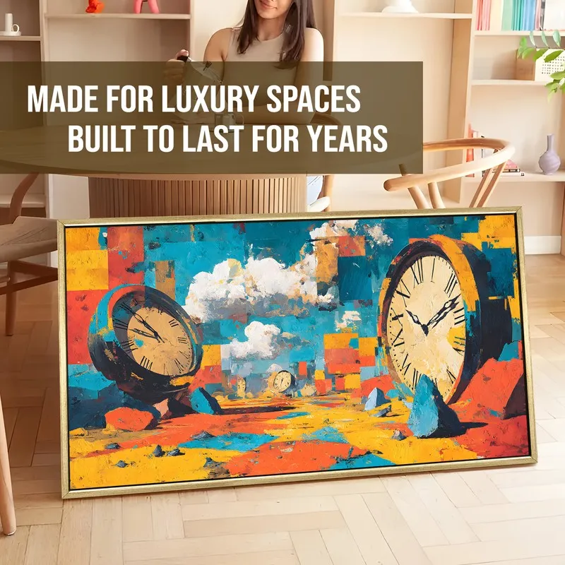 Clockscape Dreams Canvas Wall Painting With Frame media 5